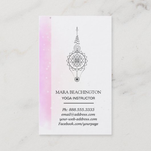 *~*のパステル調の虹は神聖な幾何学のヨガを主演します 名刺 (裏面)