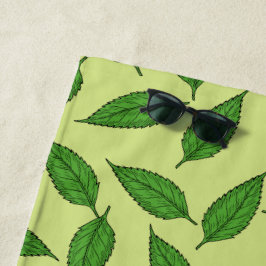 のパタ離れーン、葉のパターン、春離れの ビーチタオル