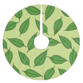 のパタ離れーン、葉のパターン、春離れの ブラッシュドポリエステルツリースカート