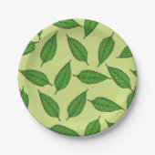 のパタ離れーン、葉のパターン、春離れの ペーパープレート (正面)