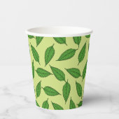 のパタ離れーン、葉のパターン、春離れの 紙コップ (正面)