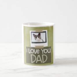 のパパのライムグリーン猫の写真のマグ愛して下さい コーヒーマグカップ