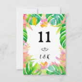 のパラダイス結婚テーブル番号カード ノートカード (正面)