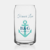 のパーソナライズされたための航海の結婚眼鏡 ガラス缶 (正面)