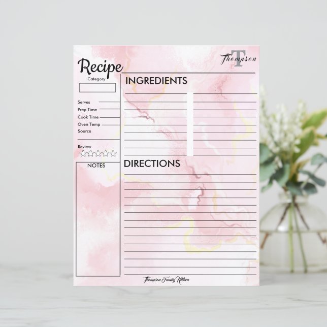 のパーソナライズされたキッチンからモノグラム…レシピ (スタンド正面)