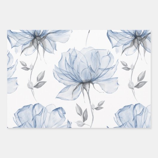 のパーソナライズされたフローララッ結婚ピング紙シート ラッピングペーパーシート (正面3)