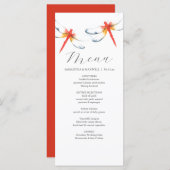のパーソナライズされたメ結婚ニュー・カード赤いトンボ メニュー (正面/裏面)