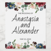 のパーソナライズされたワ結婚インボトルラベル。 ワインラベル (シングルラベル)