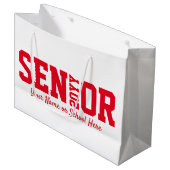 のパーソナライズされた上位ブロック文字クラス ラージペーパーバッグ (正面アングル)