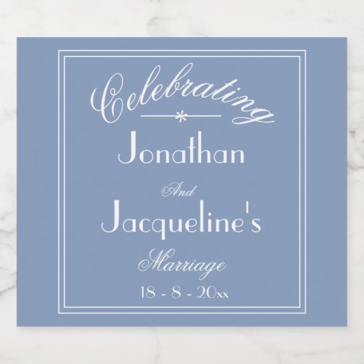 のパーソナライズされた名結婚前シックな埃っぽいブルー ビールラベル (シングルラベル)