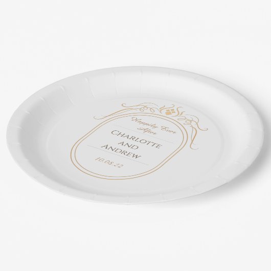 のパーソナライズされた後ずっと楽し結婚く ペーパープレート (アングル)