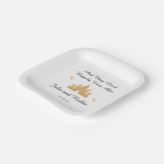 のパーソナライズされた後ずっと楽し結婚く ペーパープレート (傾斜あり)