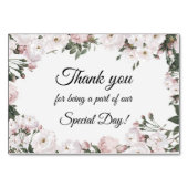 のパーソナライズされた日結婚付フローラ表カード テーブルナンバー (裏面)