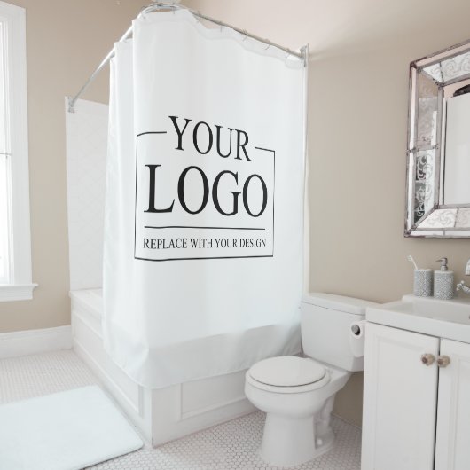 のパーソナライズされた結婚カスタムアイディアの追加ロゴ シャワーカーテン (インサイチュ)