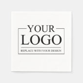 のパーソナライズされた結婚カスタムアイディアの追加ロゴ スタンダードカクテルナプキン (正面)