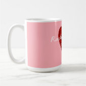 のパーソナライズされた結婚ハート入りコーヒーマグ コーヒーマグカップ (左)