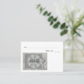 のパーソナライズされた結婚写真テーブル プレイスカード (スタンド正面)