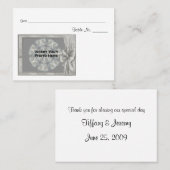 のパーソナライズされた結婚写真テーブル プレイスカード (正面/裏面)