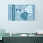 のパーソナライズされた結婚背景（青） 横断幕 (トレードショー)