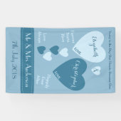 のパーソナライズされた結婚背景（青） 横断幕 (横)