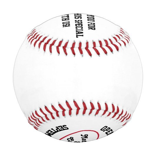 のパーソナライズされた結婚groomsmenリングや輪の好意 野球ボール (裏面)