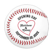 のパーソナライズされた結婚groomsmenリングや輪の好意 野球ボール (正面左)