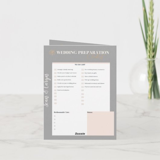 のパーソナライズされた結婚Organizerのダウンロードまたは カード (裏面)