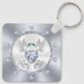 のパーソナライズされた記念結婚パーティーは好意を持っていた キーホルダー (裏面)