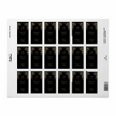 のパーソナライズされた黒結婚金ゴールドハンドサニタイザー ラベル (フルシート)