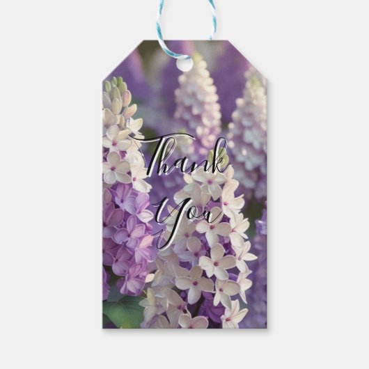 のパープル結婚薄紫ありがとうステッカー ギフトタグ (正面)