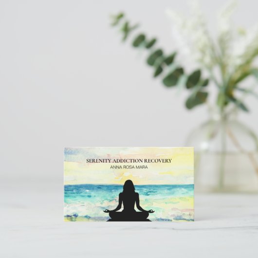 *~*のビーチの海の日の出の海のサティの黙想 名刺 (スタンド正面)