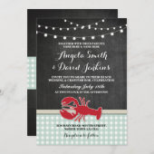 のビーチ結婚チョーククロウフィッシュボイルロブスター招待状 招待状 (正面/裏面)