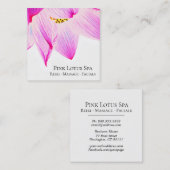 *~*のピンクのはす日のスパ-霊気のマッサージのスキンケア スクエア名刺 (正面/裏面)