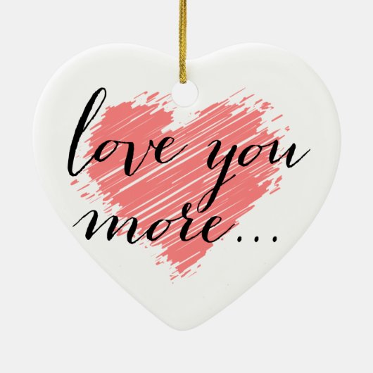 … |のピンクのハートもっと愛して下さい セラミックオーナメント (裏面)