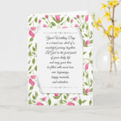 のピンクのバラ結婚ブド カード (黄色い花)