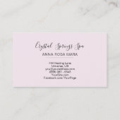 *~*のピンクのローズクォーツの水彩画の水晶 名刺 (裏面)