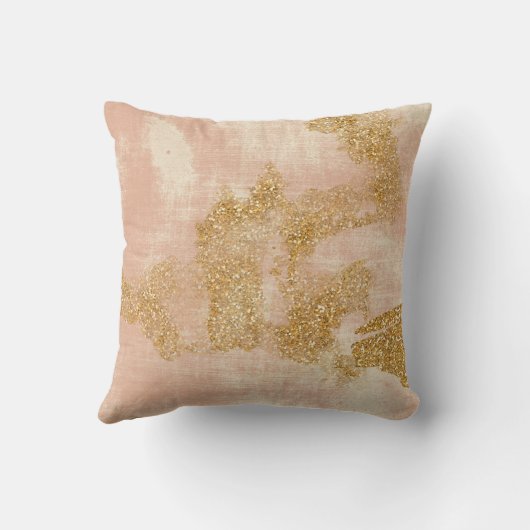 *~*のピンクの織り目加工の金ゴールドのグリッターの動揺してな金 クッション (裏面)