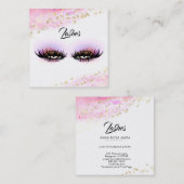 *~*のピンクの金ゴールドの抽象芸術のパステル調のグリッターの鞭 スクエア名刺 (正面/裏面)