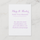 *~*のピンクのFuchiaのラベンダーのバイオレットのばら色の花のサロン 名刺 (裏面)