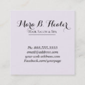 *~*のピンクのFuchiaの美しいのバイオレットのばら色の花のサロン スクエア名刺 (裏面)