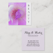 *~*のピンクのFuchiaの美しいのバイオレットのばら色の花のサロン スクエア名刺 (正面/裏面)