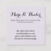 *~*のピンクのRoseEnergyの治療師の花の霊気のヨガ スクエア名刺 (裏面)