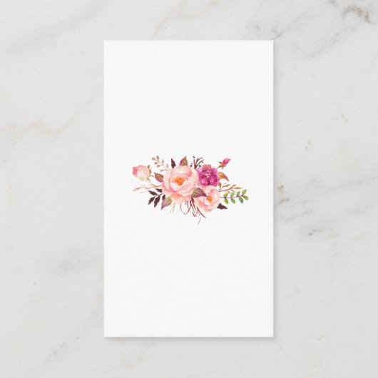 のピンク結婚のフローラフォトレジストリ挿入カード エンクロージャーカード (裏面)