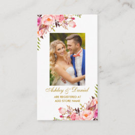 のピンク結婚のフローラフォトレジストリ挿入カード エンクロージャーカード