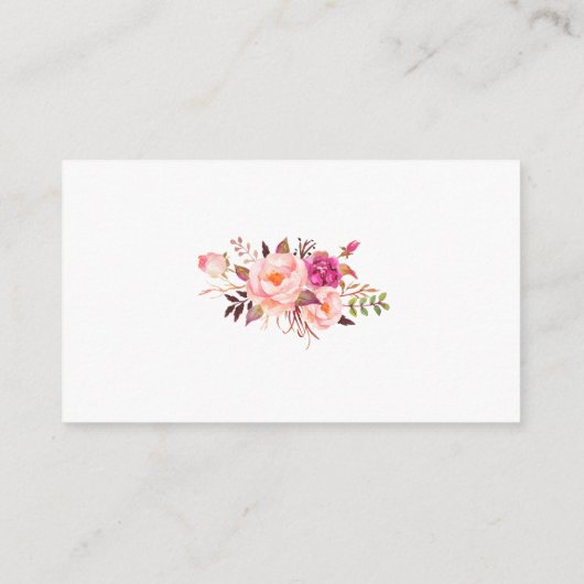 のピンク結婚のフローラ写真Webサイト挿入カード エンクロージャーカード (裏面)