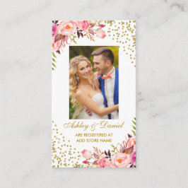 のピンク結婚フローラフォトレジストリ挿入カードG エンクロージャーカード