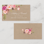 のピンク結婚フローラKraftレジストリ挿入カード エンクロージャーカード (正面/裏面)