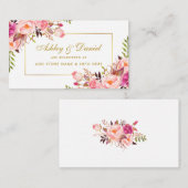 のピンク結婚赤面金ゴールドレジストリ挿入カード エンクロージャーカード (正面/裏面)