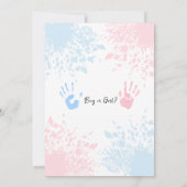 のピンク絵を描またはブルーの性別が赤ちゃんのシャワーを明らかにする 招待状 (裏面)