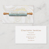 のピン転がベーカリーペストリーシェフマーブルスワーズ 名刺 (正面/裏面)